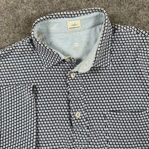 Johnnie-O‎ Hangin' Out Shirt Medium Dennis Polo Twilight Blue Geometric Men's